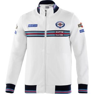 Sparco Martini Racing Sweater met rits - XXL - Wit - Iconisch Sweatshirt met Volledige Rits