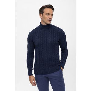 Felix Hardy - Kabelgebreide Coltrui - Navy - 100% Katoen - Heren