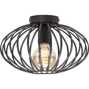 DMQ Plafondlamp Lira - Zwart Industrieel - 30 cm - Metaal - E27