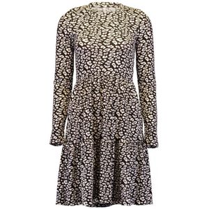 Hailys Jurk 'Id44a'  beige / bruin / rosa / zwart