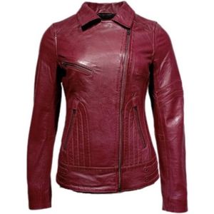 Biker leren jas dames Rood Rano - 48/4XL