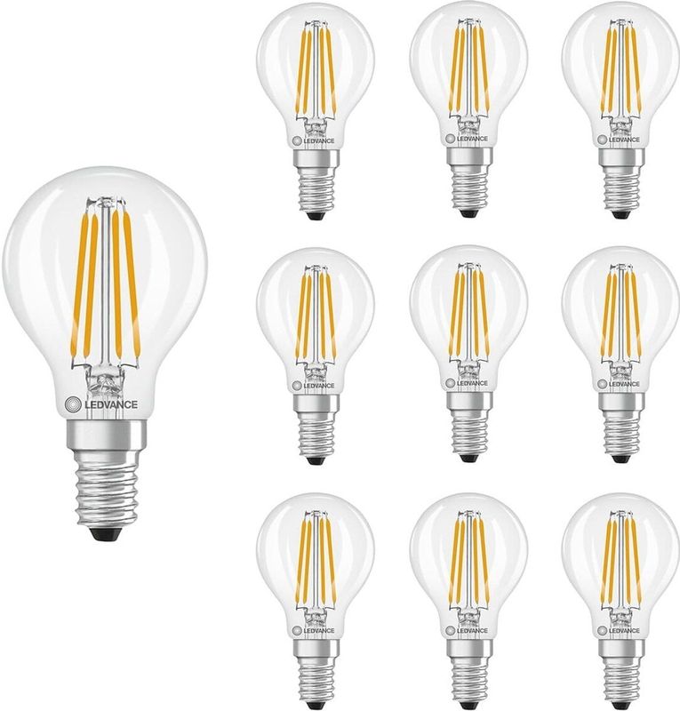Ledvance - LED Filament Kogellamp E14 - 3.4W - 470lm - 2700K - Ø45mm - 10 stuks