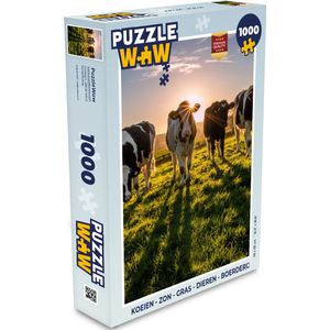 Puzzel Koeien - Zon - Gras - Dieren - Boerderij - Legpuzzel - Puzzel 1000 stukjes volwassenen