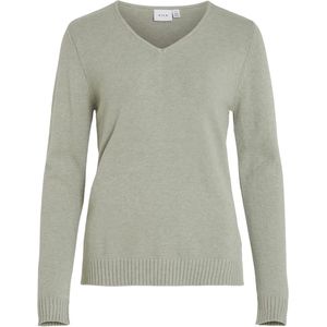 Dames Pullover Gebreide Trui met V-hals en Lange Mouwen