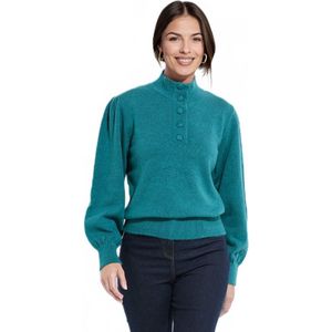 Warme knoopjestrui met hoge hals