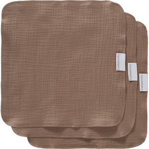 Cottonbaby spuugdoekjes - per set van 3 stuks - katoenen hydrofiel - latte
