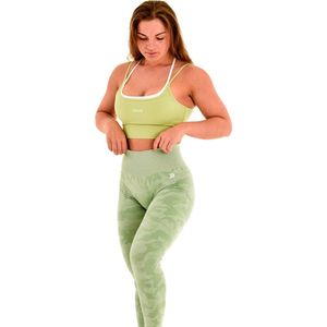 Camo sportlegging dames - squat proof, stylish camouflage & high waist - pastel groen
