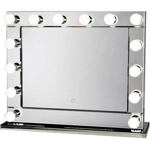 Bright Beauty Vanity hollywood make up spiegel met verlichting - 80 x 65 cm - dimbaar - rand van spiegelglas