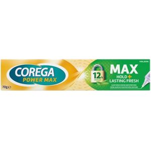 Corega Power Max Hold + Lasting Fresh – Kleefcrème voor Gebitsprothese – 70 g