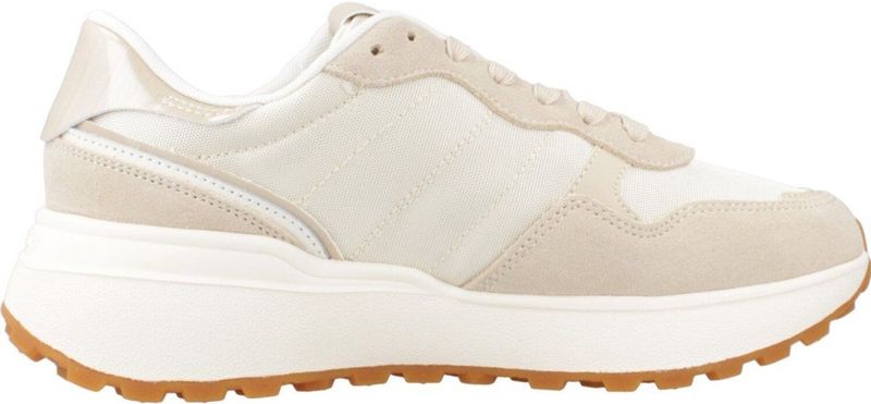 TOMMY JEANS - TJW CLEATED RUNNER - Plateausneakers - Wit/Beige/Rosé - Veterschoen met Contrastafwerking