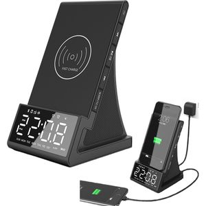 Zeerkeer - Bluetooth Speaker - Digitale Wekker - Draadloze Oplader - Multifunctioneel