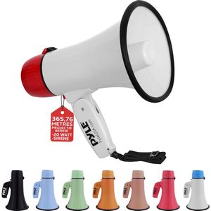 Pyle Megafoon Luidspreker - 20Watt PA Bullhorn- Draagbare Luidspreker met Sirene en Verstelbaar Volume