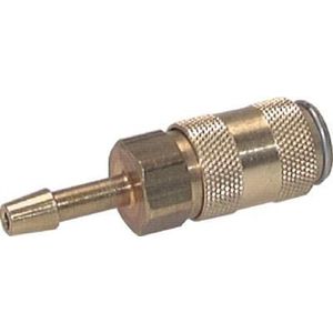 Messing DN 2.7 (Micro) Luchtkoppeling Snelkoppeling 5 mm Slangpilaar Double Shut-Off - CLS2-H-B-SV-P-5
