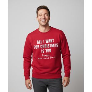 All I Want For Christmas Is You (grapje doe maar bier) | Sweater – Rood - S