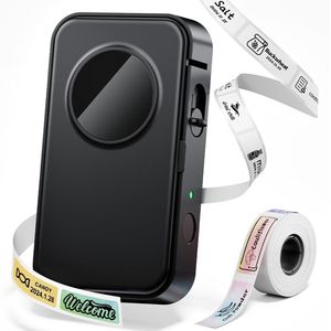 Azomor® Compacte draadloze Bluetooth labelprinter voor thuis en kantoor gebruik
