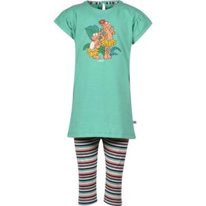 Woody pyjama meisjes/dames - jadegroen - panter - 201-1-BAB-S/744 - maat 98