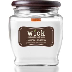 Colonial Candle – Wick Cotton Blossom - 425 gram | geurkaars sojablend | 60 tot 90 branduren | houten knisperlont | katoen bloesem | bloemig en zacht | lente en zomer kaars |