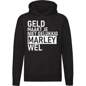Geld maakt je niet gelukkig maar Marley wel Hoodie - geld - humor - grappig - relatie - liefde - money - unisex - trui - sweater - capuchon