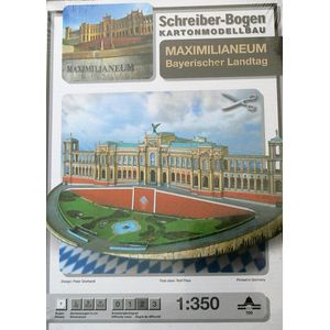 modelbouw in karton, bouwplaat, Maximilianeum, Beierse  regeringsgebouwen, schaal 1/350