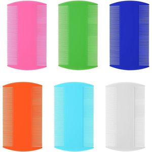 6 stuks dubbelzijdige luizenkammen en 2 stuks verwijderingskammen met metalen tanden - Professionele anti-roos, geen schade aan het haar