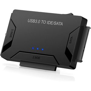 USB 3.0 naar 2.5 + 3.5 inch SATA III&IDE - harde schijf adapter kabel met 12V 2A externe voedings adapter tot 4TB - all-in-one - zwart