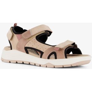 Hush Puppies - Sandalen - Beige - Leren Dames Sandalen met Uitneembare Zool