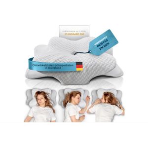 WNHB® Anti Snurk Kussen voor Zijslapers - Ergonomisch Hoofdkussen tegen Snurken en Nekklachten - Inclusief Draagtas