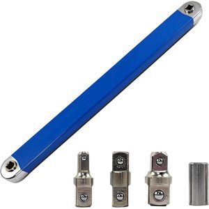Zero Offset Extension Wrench - Gebogen verlengsleutel voor slagklaar dopsleutelgereedschap - Met 1/2"", 1/4"" en 3/8"" aandrijfadapter - Handige tool voor auto-onderhoud