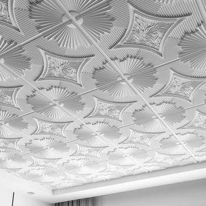 Plafondtegels 605x605cm Wit 12 stuks - 3D Wainscoting Panelen - Drop Plafonds - Lijm Up - 2x2