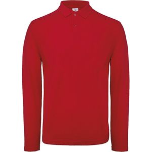Men's Long Sleeve Polo ID.001 Rood merk B&C maat M
