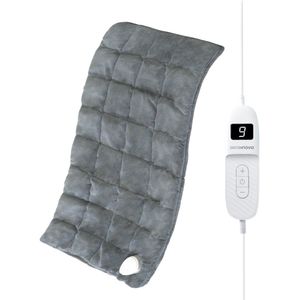 Seranova Verzwaard Elektrisch Warmtekussen voor Rug, Voeten, Nek, Schouders, Buik - Heating Pad - Verwarmingskussen - Wasmachine - 60x30cm - Grijs