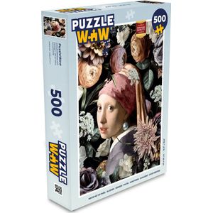 Puzzel Meisje met de parel - Bloemen - Vermeer - Pastel - Kunstwerk - Schilderij - Oude meesters - Legpuzzel - Puzzel 500 stukjes