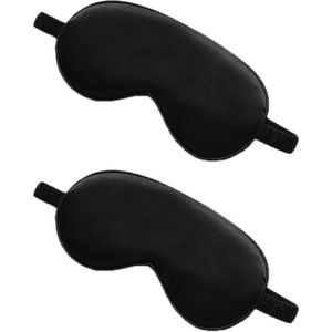 Set van 2 instelbare slaapmaskers voor dames en heren - ademend oogmasker voor reizen - zwart