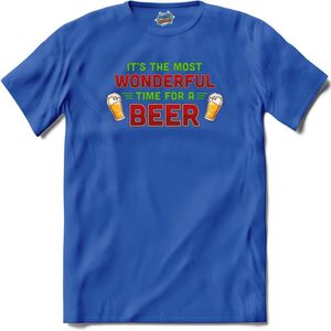 It's the most wonderful time for a beer - foute bier kersttrui - T-Shirt - Meisjes - Royal Blue - Maat 12 jaar