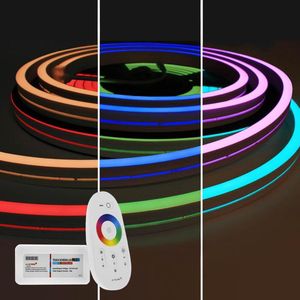 5 meter RGB Neon LED flex Maxi recht - complete set neon verlichting