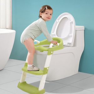 Kindertoiletverkleiner met trap, kindertoiletverkleiner, kindertoiletbril met zacht PU-kussen,
