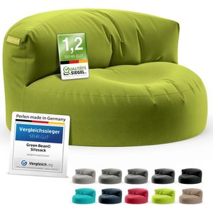 Zitzak bank met ergonomische rugleuning en wasbare overtrek - 90 x 50 cm voor binnen en buiten, groen