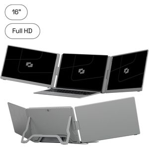 Screenmate® OneCable 16’’ - Portable Monitor - Inclusief Beschermhoes - Draagbaar Beeldscherm - Draagbare Monitor - Full HD - IPS - Grijs