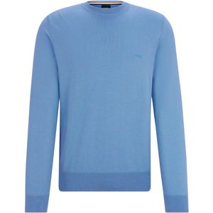 BOSS Pacas regular fit trui katoen - heren trui middeldik O-hals - kobalt blauw