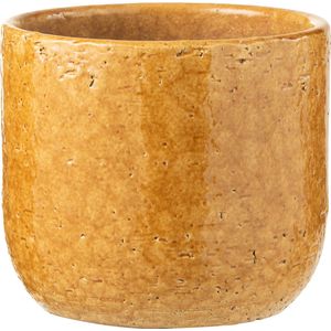 J-line - Bloempot Leo Keramiek Oker Large - 20x20x17cm