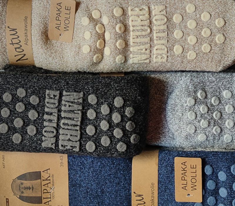 Alpaka - Nature Edition - Huissokken - 3 Paar - Dikke Antislip Wollen Sokken - Maat 43-47