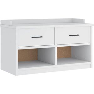 vidaXL - Gangbankje - SANDNES - wit - 87x40x50 - cm - massief - grenenhout