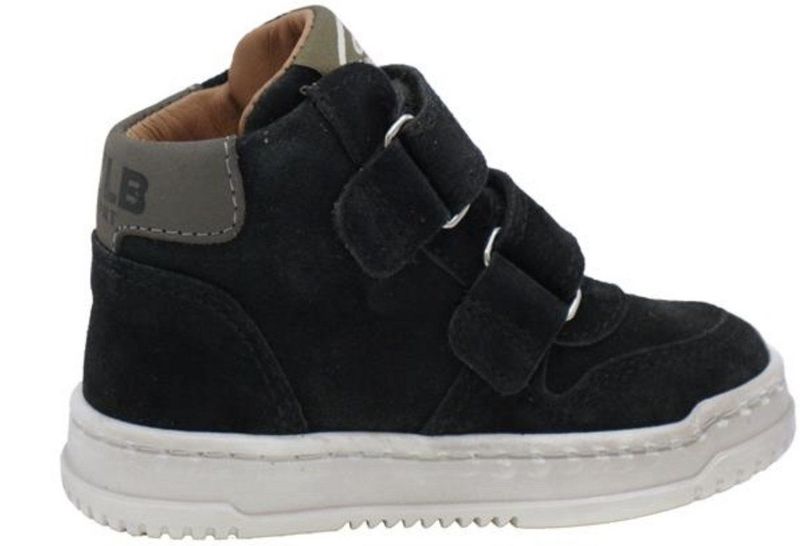 Develab - 44411-996 - Klittenbandschoen - Zwart - Suede Leer met Blauwe Accenten