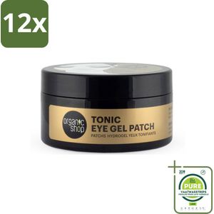 Organic Shop - Eye Gel Patch Pu-Erh Tea & Caffeine - Verfrissend en Verstevigend - 60 Patches - Voordeelverpakking - 12 stuks - Oogpatches - Oogverzorging