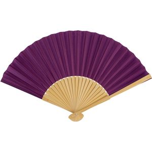 Spaanse handwaaier - special colours - aubergine paars - bamboe/papier - 21 cm