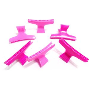 6 kappers klemmen flexibel roze tinten