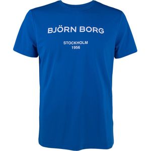 Björn Borg O-hals shirt center logo blauw - XL