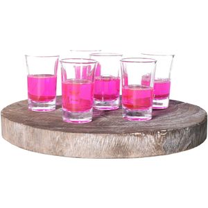 Alessandro Shotglaasjes Florencia - 6x stuks - glas - 60 ml - borrelglazen - likeurglazen