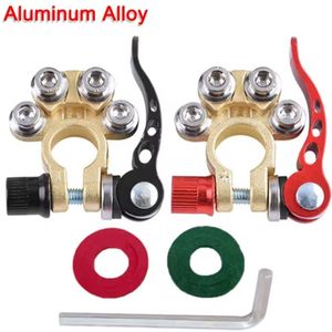 Accuklemmen - Snelsluiting - 12V/24V - Universeel voor Auto Camper Boot - Messing Aluminium