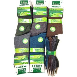 Herensokken - 5-Pack - Bamboe - Effen - Grijs/Blauw/Zwart - Maat 39/42